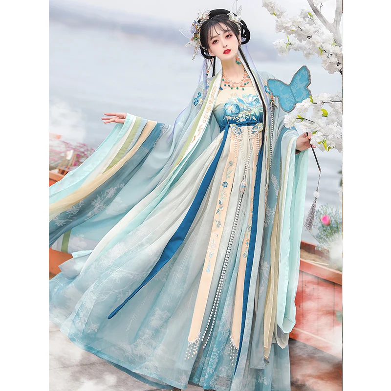 Dinastia Han traje cosplay feminino, bordado tradicional chinês antigo, roupa de fadas, vestido princesa oriental, hanfu