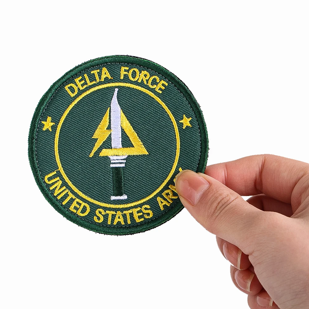 دلتا فورس التصحيح التكتيكية الجيش الأمريكي هوك حلقة السحابة شارة مطرّزة الزي العسكري على ظهره شعار تأثيري شارة #2
