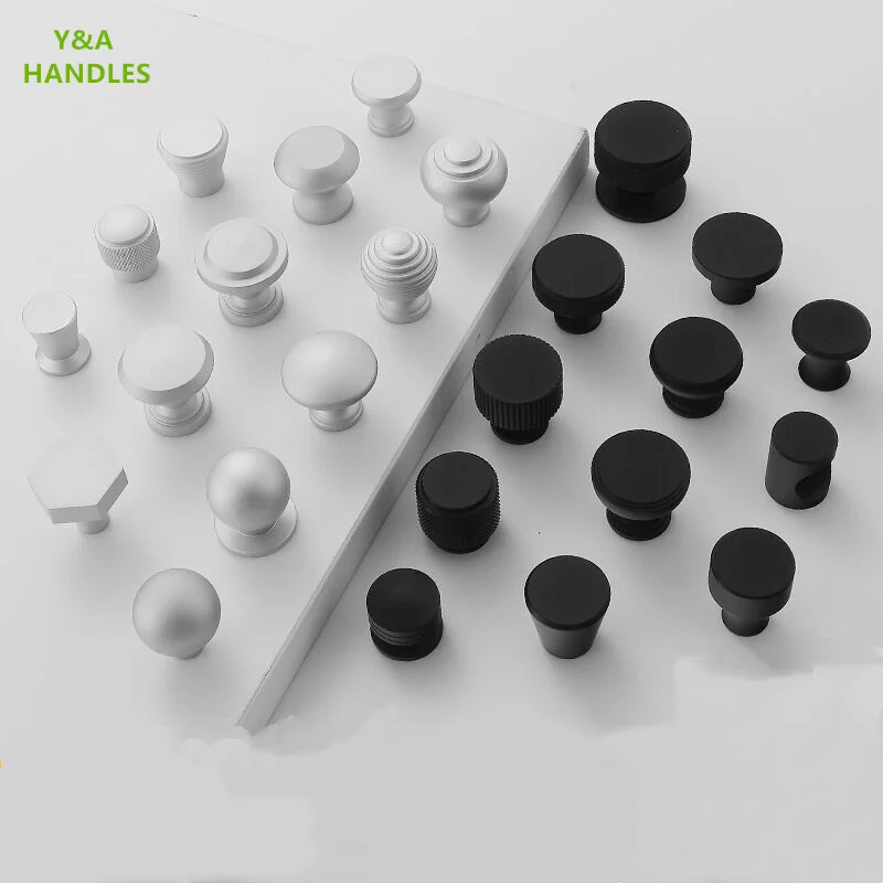 Handles Drawer Cabinet Furniture Kitchen Handles for Cabinet Knob Door Drawer Furniture Kitchen Matte Black Single Hole