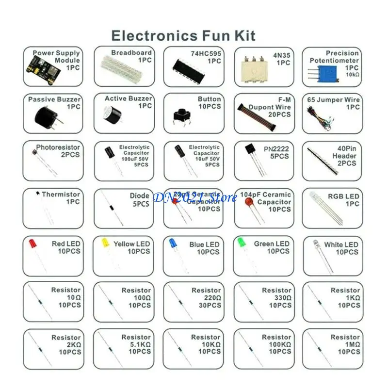 F3KE Electronics DIY Electronic Starter Complete Project Set 830 hole Breadboard