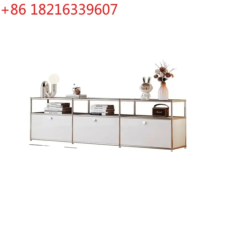 YAOStainless Steel Medieval Style TV Cabinet Modular Storage Unit Side Cabinet Bucket Cabinet for Living Room Home Furniture