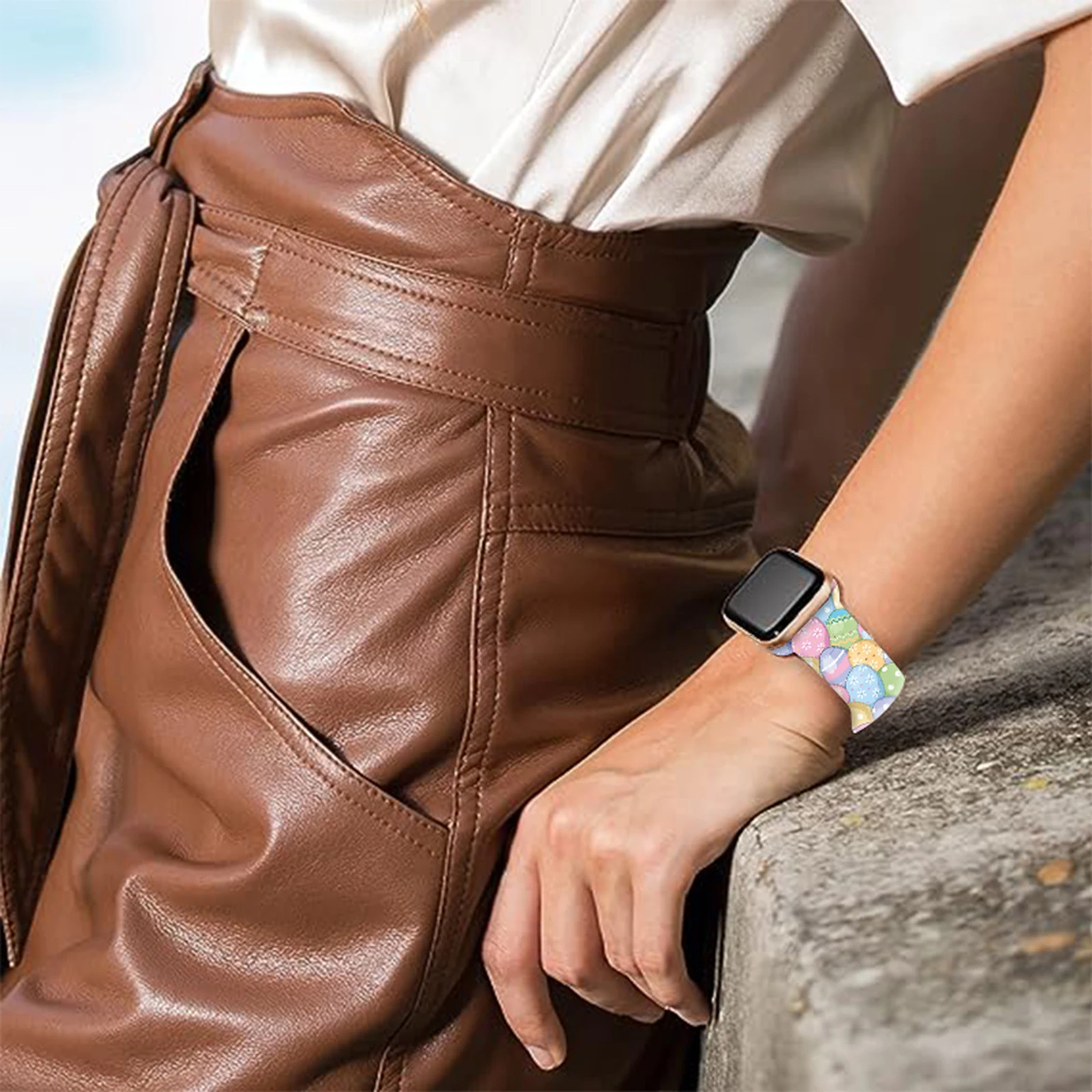 حزام من السيليكون لساعة أبل ، طباعة يوم عيد الفصح ، سلسلة iWatch 9 ، 8 ، 7 ، 6 ، 5 ، 4 ، SE Ultra ، 45 ، 40 ، 44 49 ، 42 ، 41 ، من