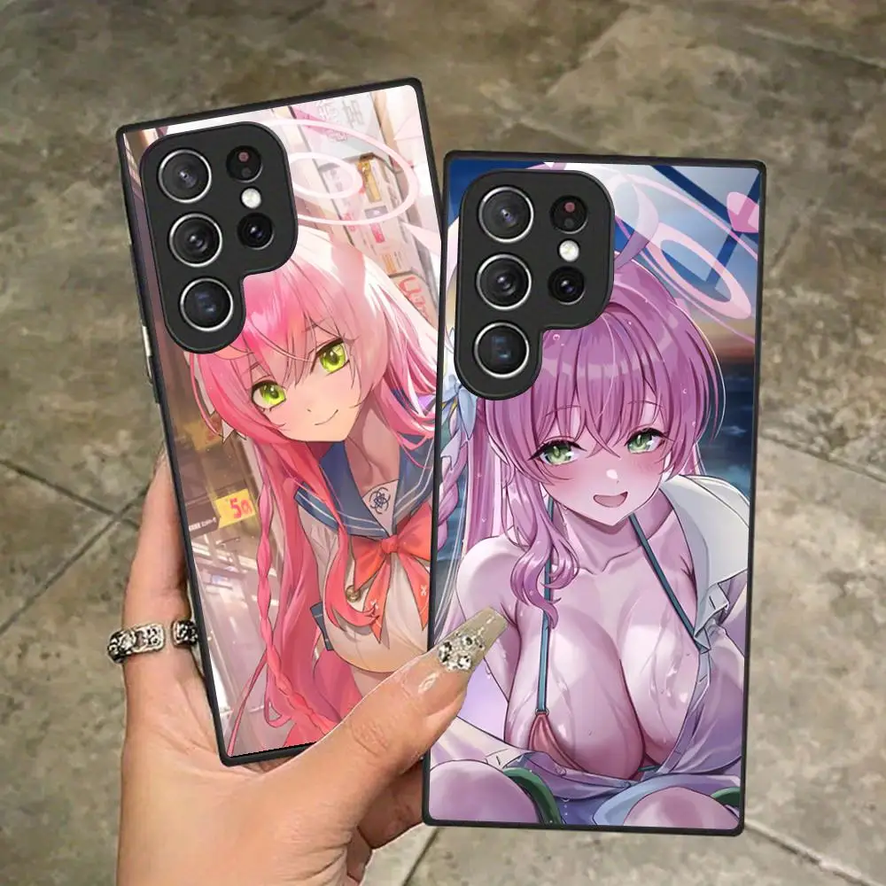 Blue Archive Hanako Phone Case for Samsung Galaxy A56 55 54 53 52 51 36 35 34 23 16 15 5G Glass Protective Cover