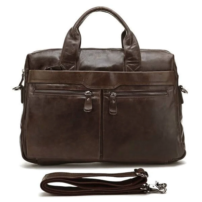 Luxury Genuine Leather Briefcase Men Business Bag Office Laptop Male Messenger Tote Free Shipp