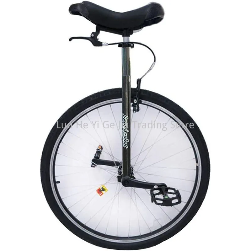 28 Inch Unicycle with Brake and Rubber Tyre, Balance Bike for Tall People Height 160-195Cm /63