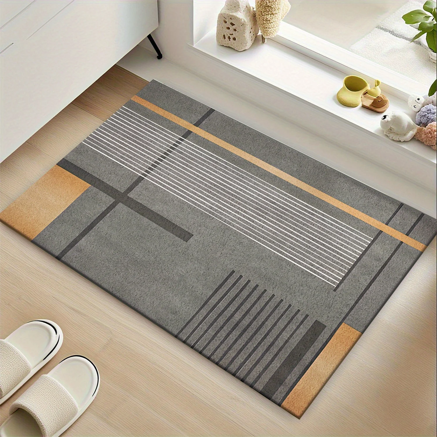 Modern Geometric Entryway Doormat Runner Rug Indoor Mat for Hallway Hall Carpet Abstract Style Durable Home Decor Accessory