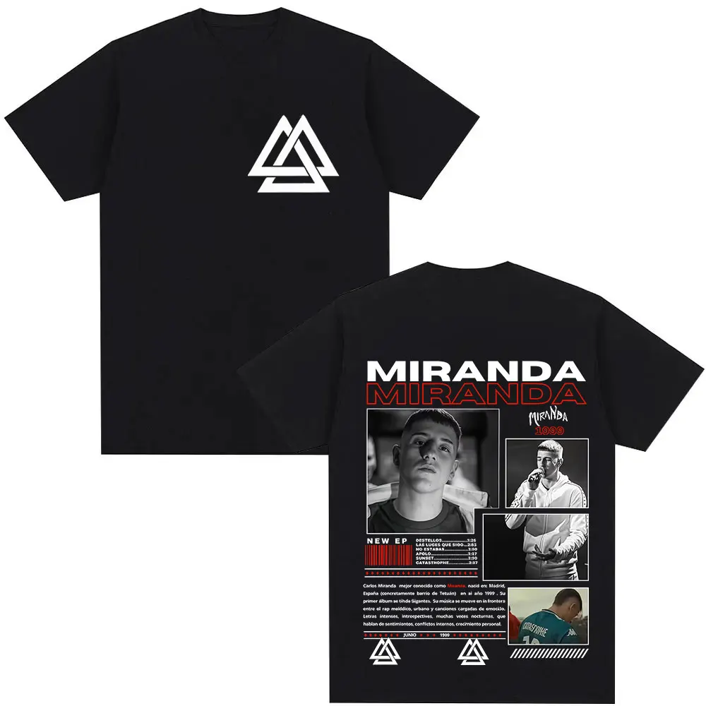 Camiseta con gráficos del rapero Miranda Tour, ropa para hombre, camisetas Vintage de algodón de gran tamaño, camisetas góticas de manga corta de Hip Hop