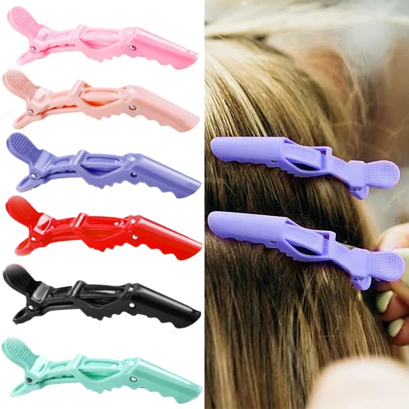 ncmama 5PCS Plastic Hair Clip Hairdressing Clamps Claw Section Alligator Clips Barber For Salon Styling Hair Accessory Hairpin