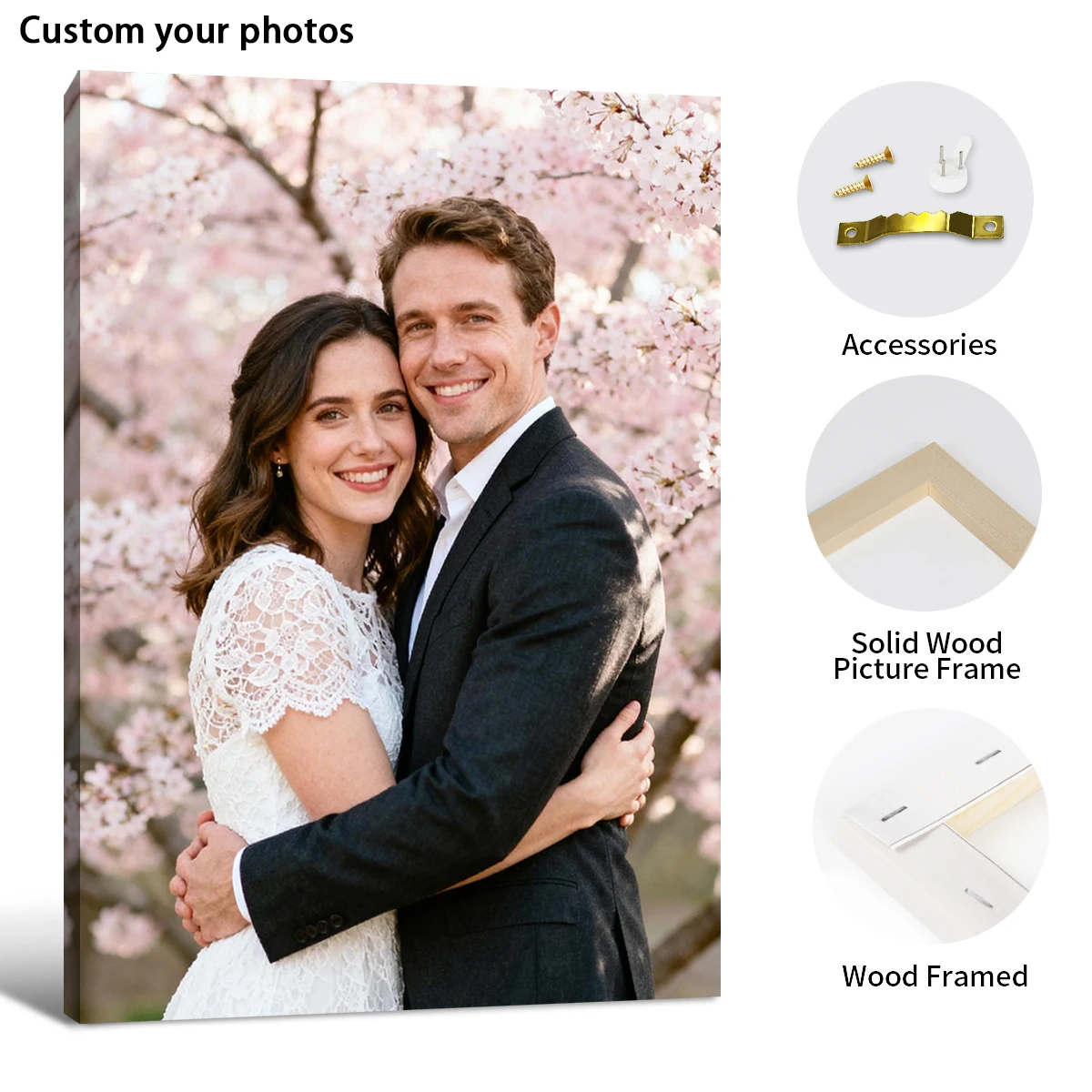 Custom posters framed wall art customized family photos canvas printing of wedding photos  room decoration Custom Your Photos - view 5
