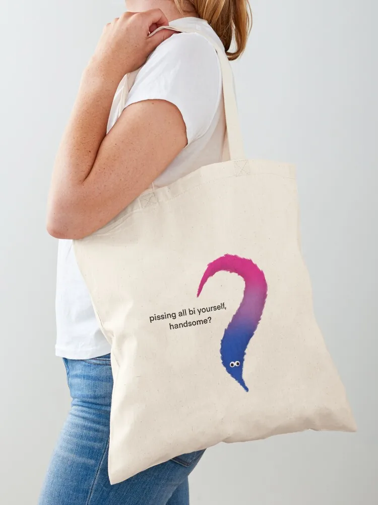 pissing? worm Tote Bag woman shopping bag canvas shopping bag Women's shopper shopping trolley