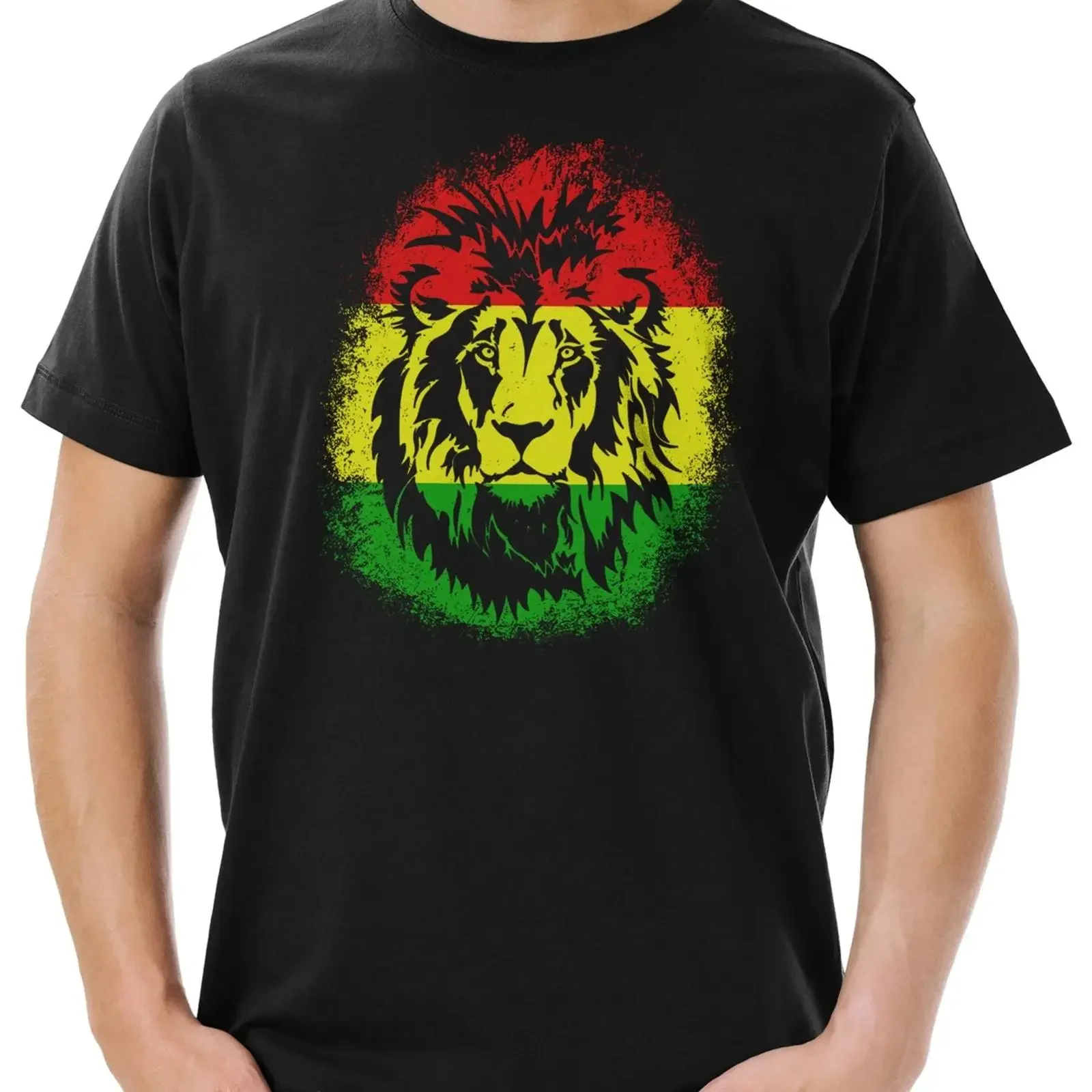 Zion Lion II Mens T Shirt 2XL Offer Reggae Music Marley Irie Ska vintage Washed streetwear Soft Casual designer clothes homme