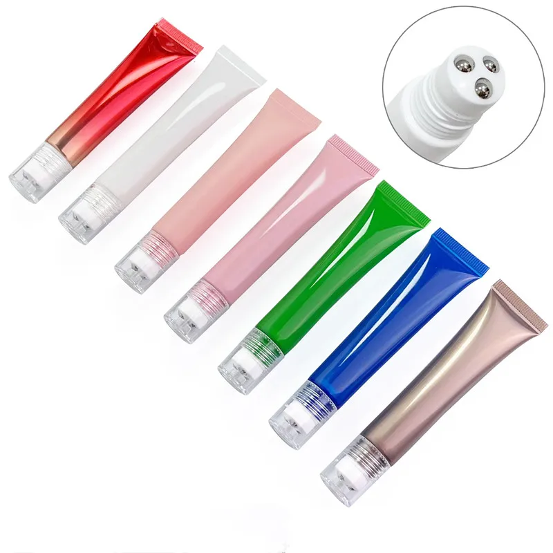15g 20g Empty Eye Cream Roll Roller Ball Bottle Emulsion Squeeze Soft Tube Cosmetic Perfume Liquid Container Refillable Bottle