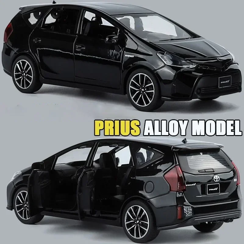 

1:32 Toyota Prius Alloy Off-Rroad Vehicles Diecast Metal Miniature Scale Car Model Sound LIght Collection Childrens Toy Gift
