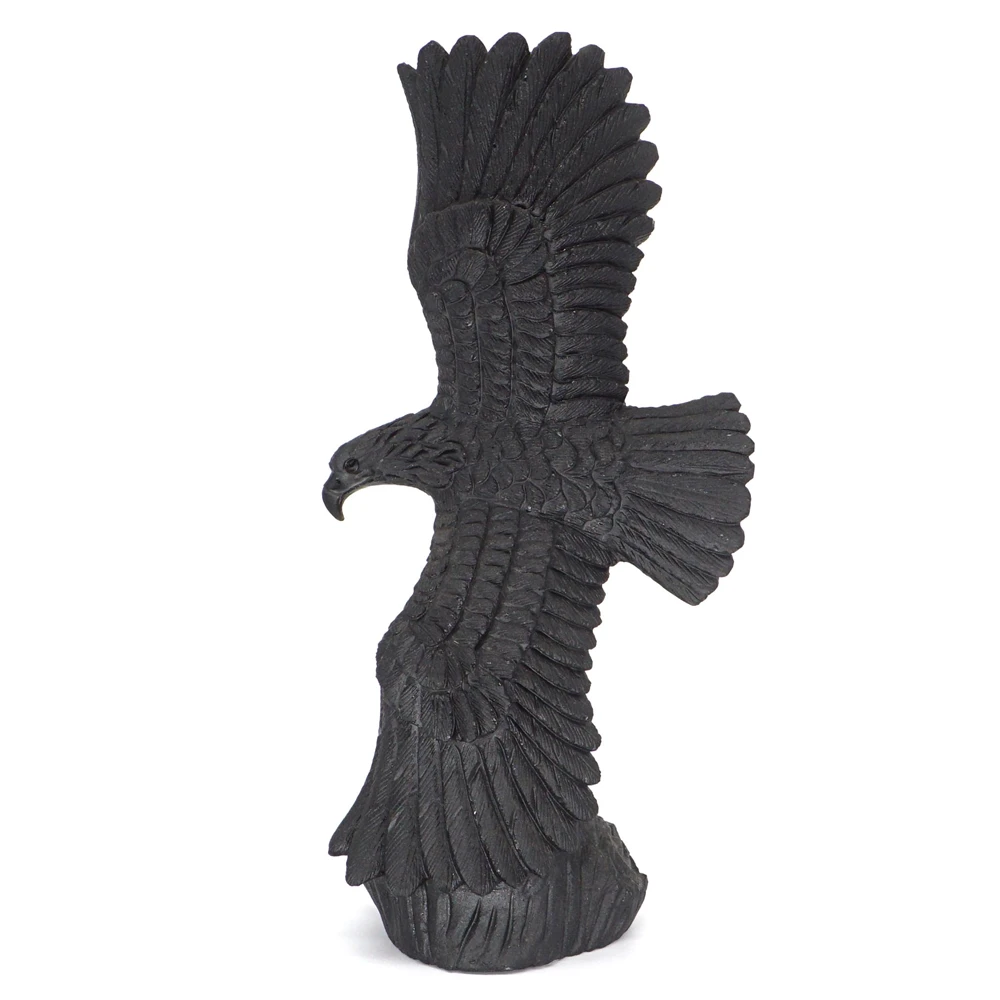 

10.6" Eagle Statue Natural Black Obsidian Crystal Carved Reiki Healing Stone Animal Figurine Crafts Home Room Desk Decoration #9