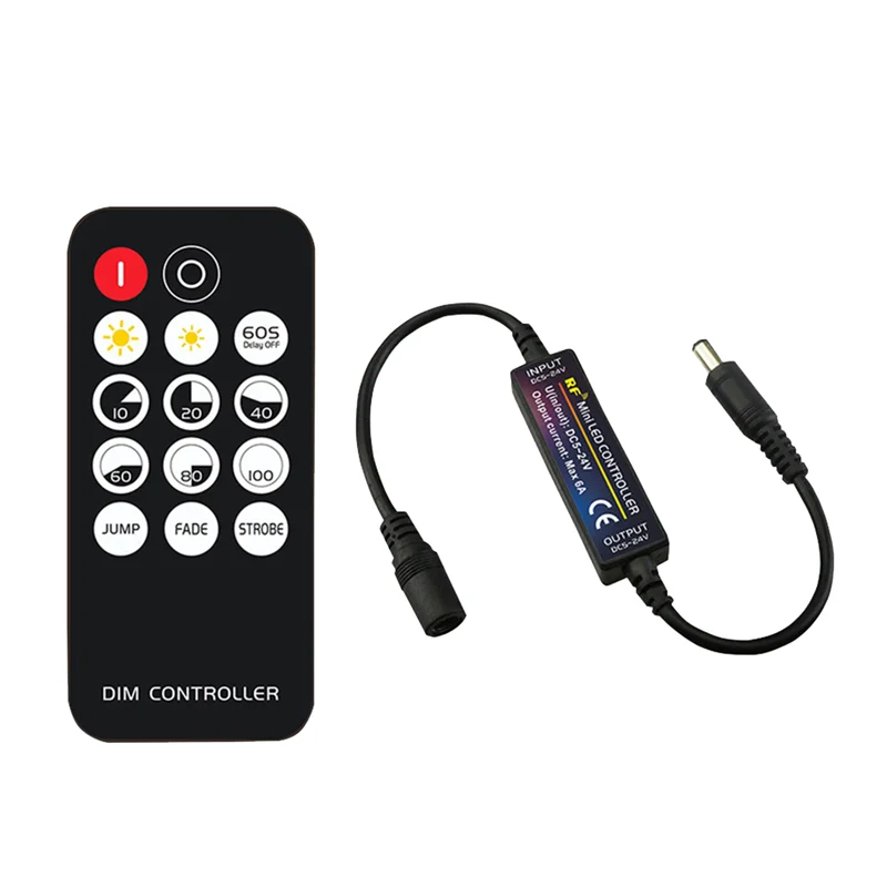 RF Remote Controller LED DC5V-24V Brightness Adjustment Part 14-Key Dimmable Connector Switch For LED Strip Light