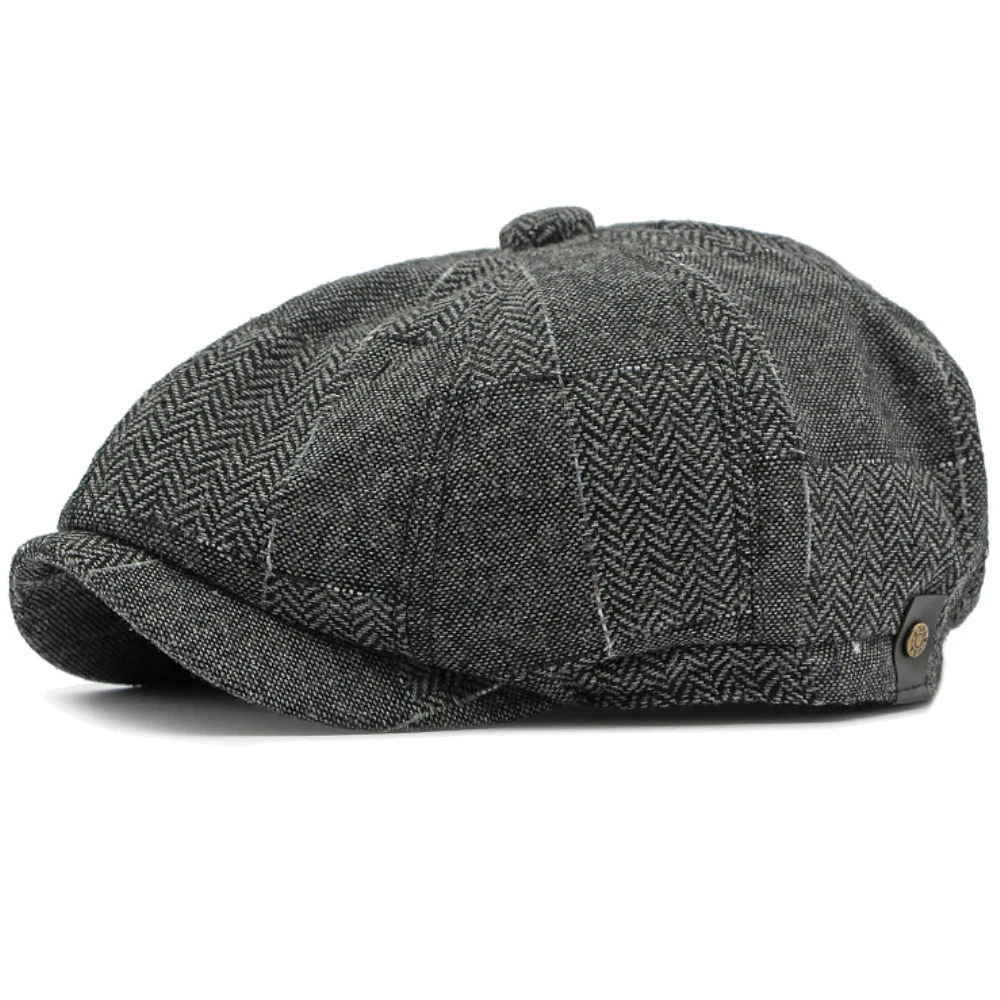 HT4341 Baret Cap Lente Herfst Caps voor Mannen Vrouwen Vintage Plaid Achthoekige Cap Hoed Vrouwelijke Retro Kunstenaar Schilder Mannelijke Baret Hoeden