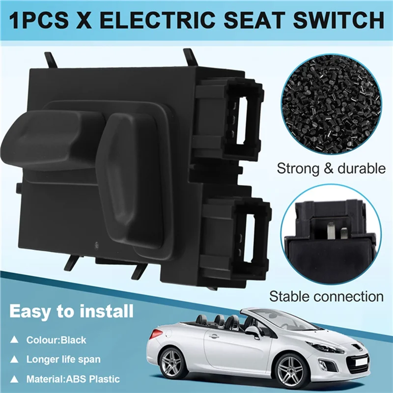 Botón de interruptor de ajuste, 1 par de asiento delantero 6509XO/6509W9 para 308 308SW 08- 13 Citroen C4 Picasso 6509X0 9659831177-Y44A