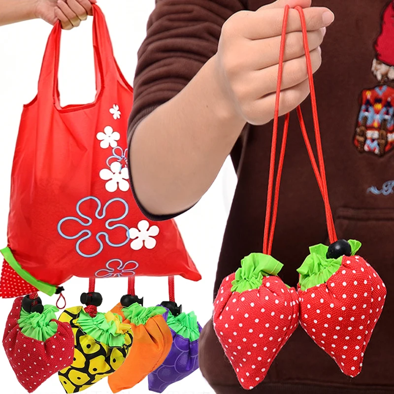 Mini Faltbare Obst-Einkaufstasche Umweltfreundliche Faltbare Aufbewahrungstasche Lebensmittel-Schultertasche Wiederverwendbare Shopper-Tasche aus Canvas mit Taschen