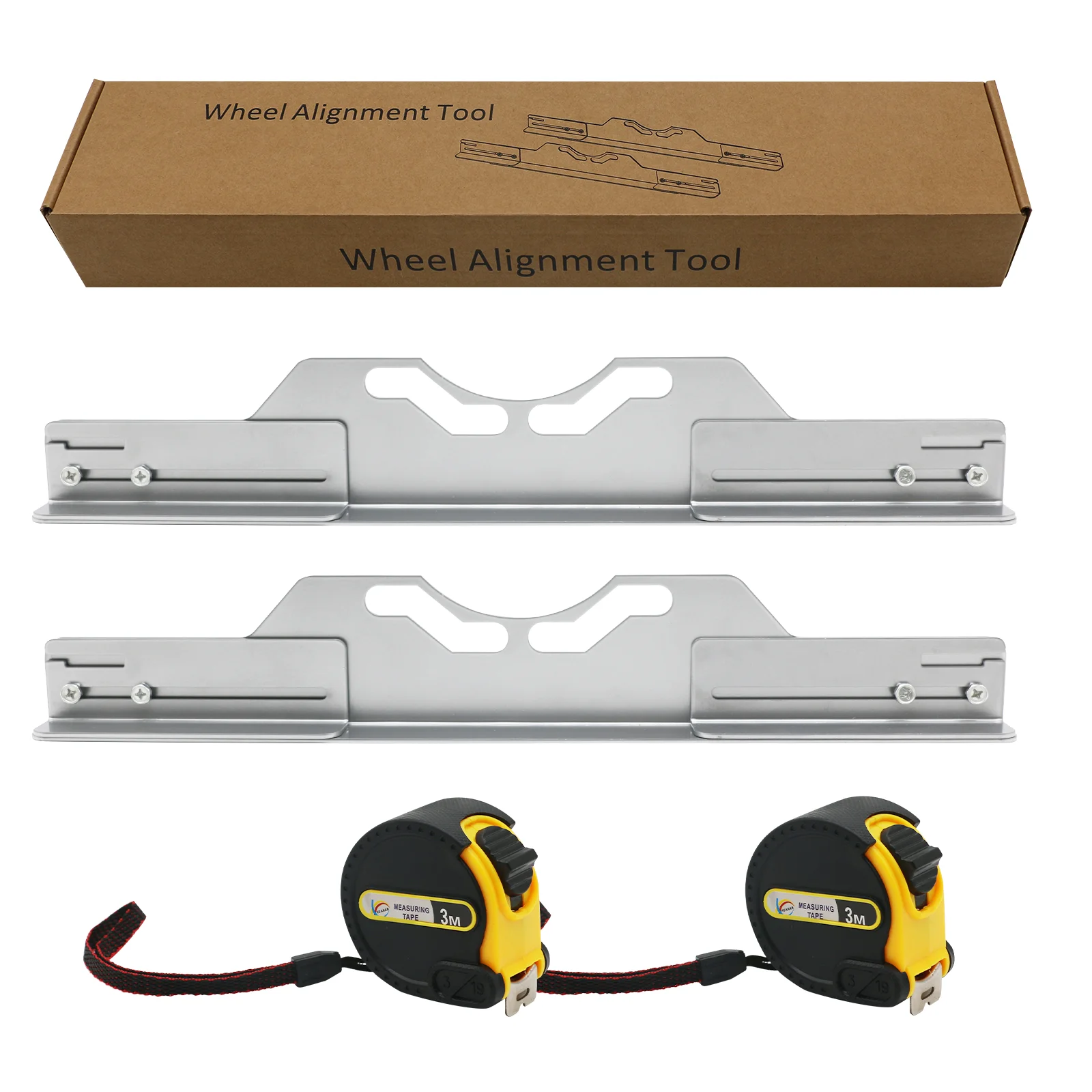 Stainless Steel Wheel Alignment Tool Plates with 2PCS 3M Tape Measure Toe Adjustment Tool for Cars Sedans SUVs