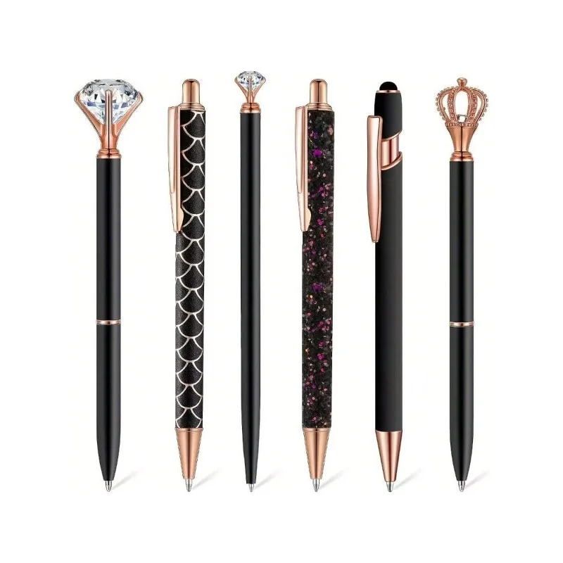 6-point pen set, exquisite and cute style, suitable for schools, teenagers and women, personalized round ballpoint pen gift view 2
