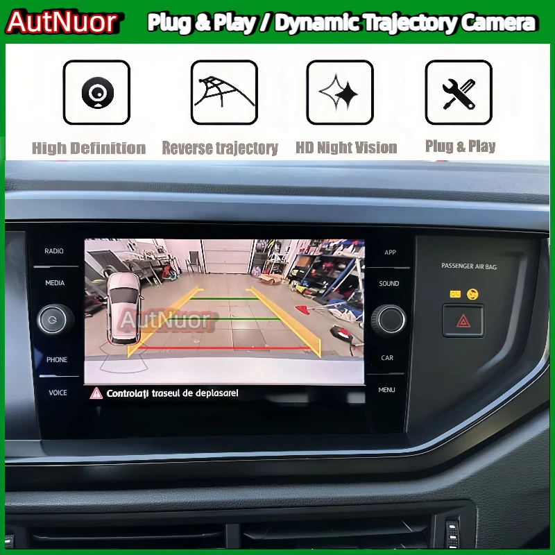 Car Trunk Rear Reverse Backup Camera for VW Polo AW1 2G Hatch 2018 ~ 2024 MIB2 MIB3 Tailgate Handle Reversing Camera Plug & Play