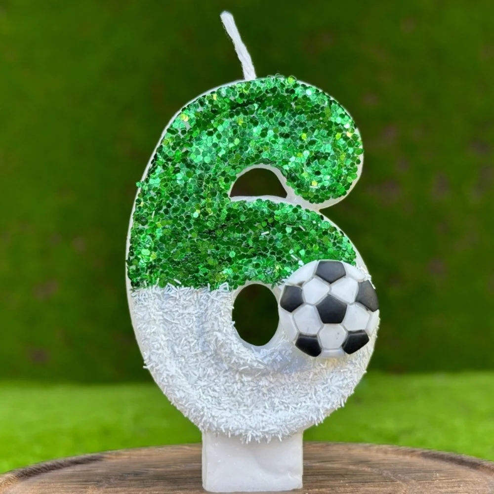 1Pc Creative Football 0-9 Digital Birthday Candle Cake Decoration