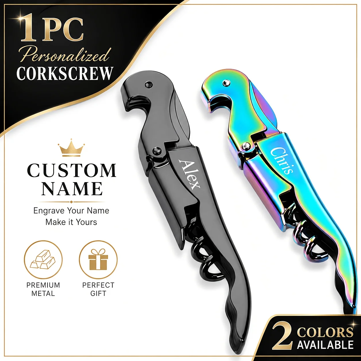 1Pc Custom Text Bottle Opener, Multifunctional Bottle Opener in Black and Colorful, Suitable as a Gift for Brides, Mothers, Women, Weddings, Groomsmen, Him, Men, Dads, Boyfriends, and for the Family