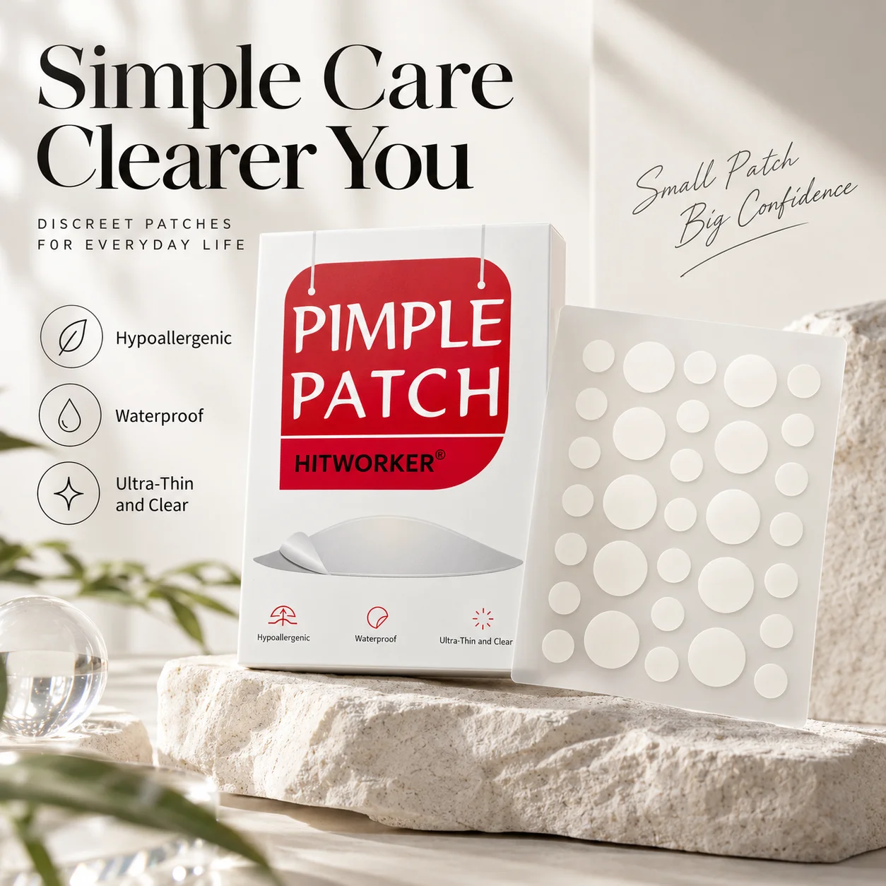Hydrogel acne patch, 180/360/720/ patch/box, a patch that can effectively remove facial secretions, suitable for men and women