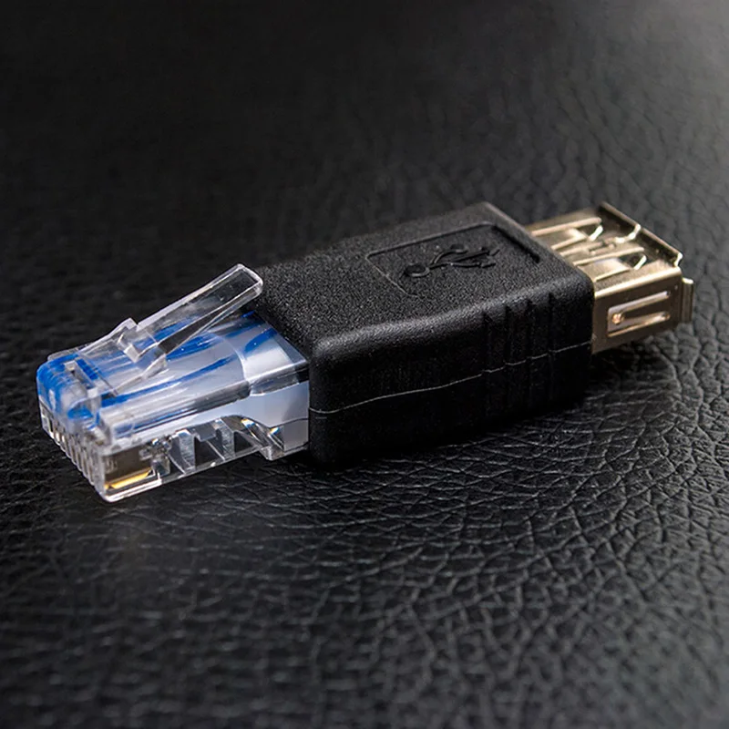 Adaptador de enrutador RJ45 macho A USB hembra F A Ethernet, enchufe de red LAN, B5L0