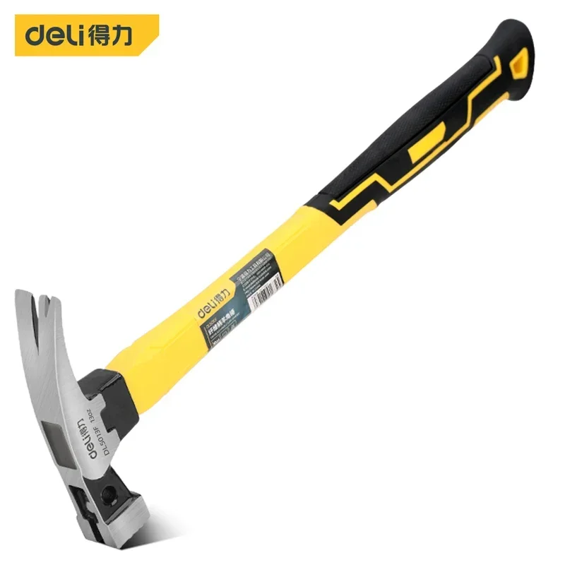 Deli Fiber Handle Claw Hammer Woodworking Hammer Tools High Quality Steel Hammerhead Multifunction Household Repair Hand Tools