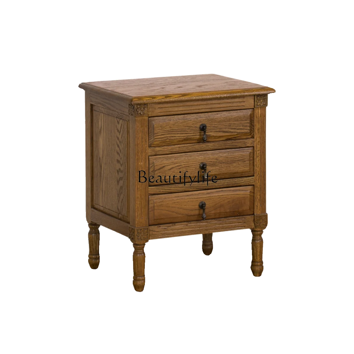 

American Country Solid Wood Bedside Table Living Room Sofa Side Cabinet Bedroom Bedside Storage