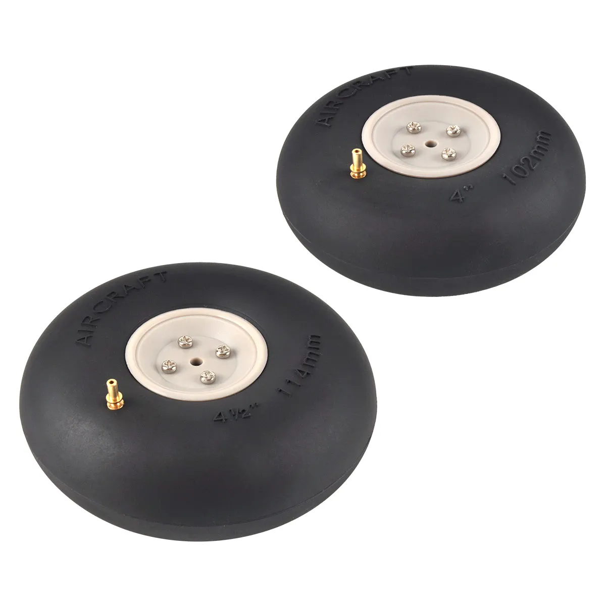 

1 Pair Pneumatic Tyre Rubber Wheel Inflatable Tire 4/4.5/5/5.5inch for RC Aircraft Model Landing Gear Wheels