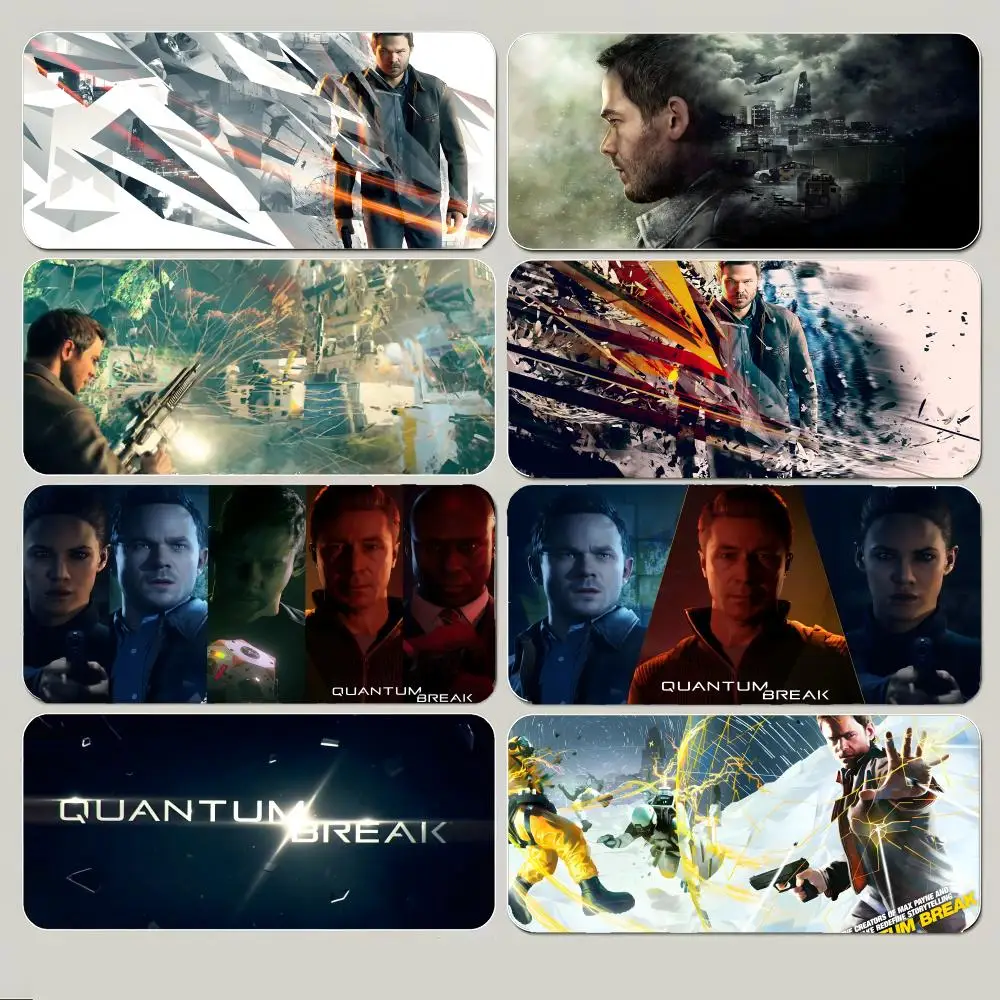 Cool Sci-Fi Game Q-Quantum Break Mouse Pad Large Gaming Mousepad with Thick Stitched Edge Non-Slip Desk Mat