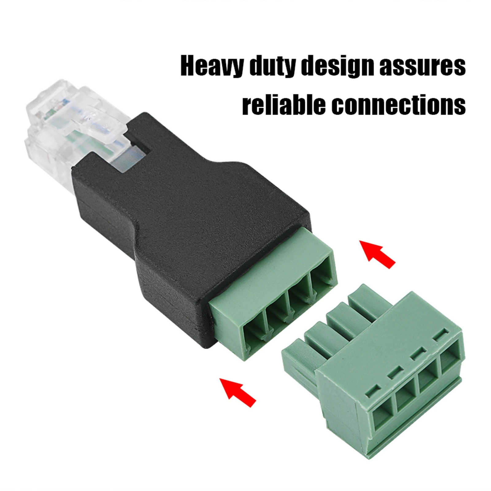 Ethernet Connector RJ11 6P4C Male to 4 Pin Screw Terminal Connector