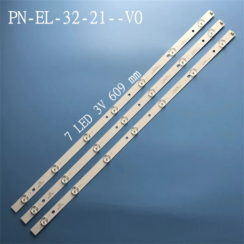 

NEW 3pcs LED Strips for Panasonic PN-EL-32-21-V0 TX-32ES513E TH-32A410K TX-32FS400B 7leds 3v 609mm