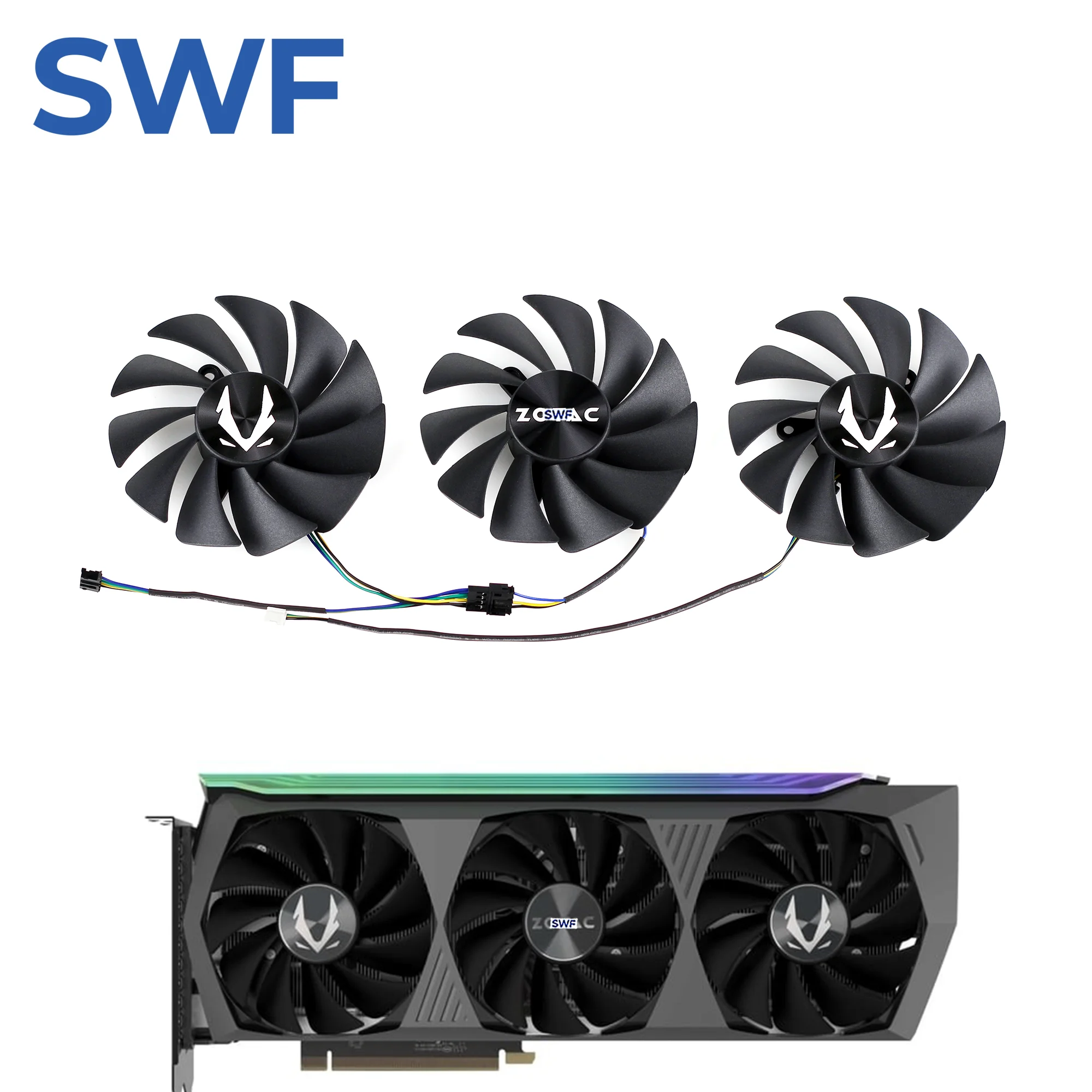 

GA92S2U Cooling Fan For ZOTAC RTX 3070 Ti 3080 3090 Trinity OC Graphic Video Card Cooler Fan GFY09215M12SPA