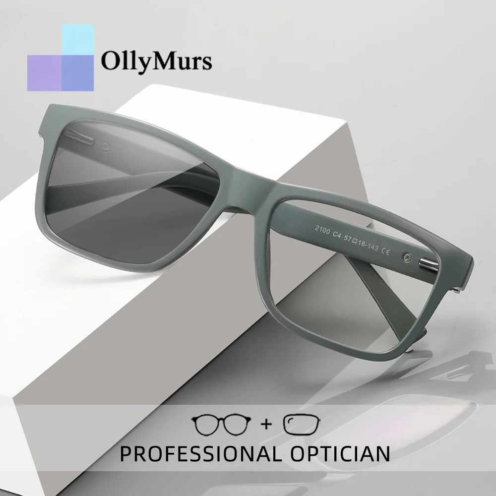 

Мужские модные спортивные очки OLLYMURS для чтения с защитой от синего света, фотохромные, для улицы, от миопии, оптические, с диоптриями, большая оправа