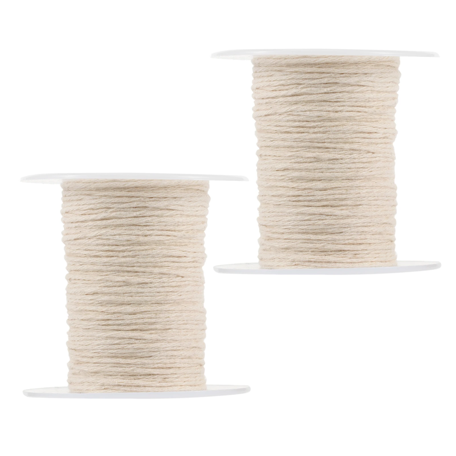 

2pcs 2 Rolls 60M Pure Cotton Wick Diy Making Supplies Cotton Thread Rope For Craft Candles Wick Spool