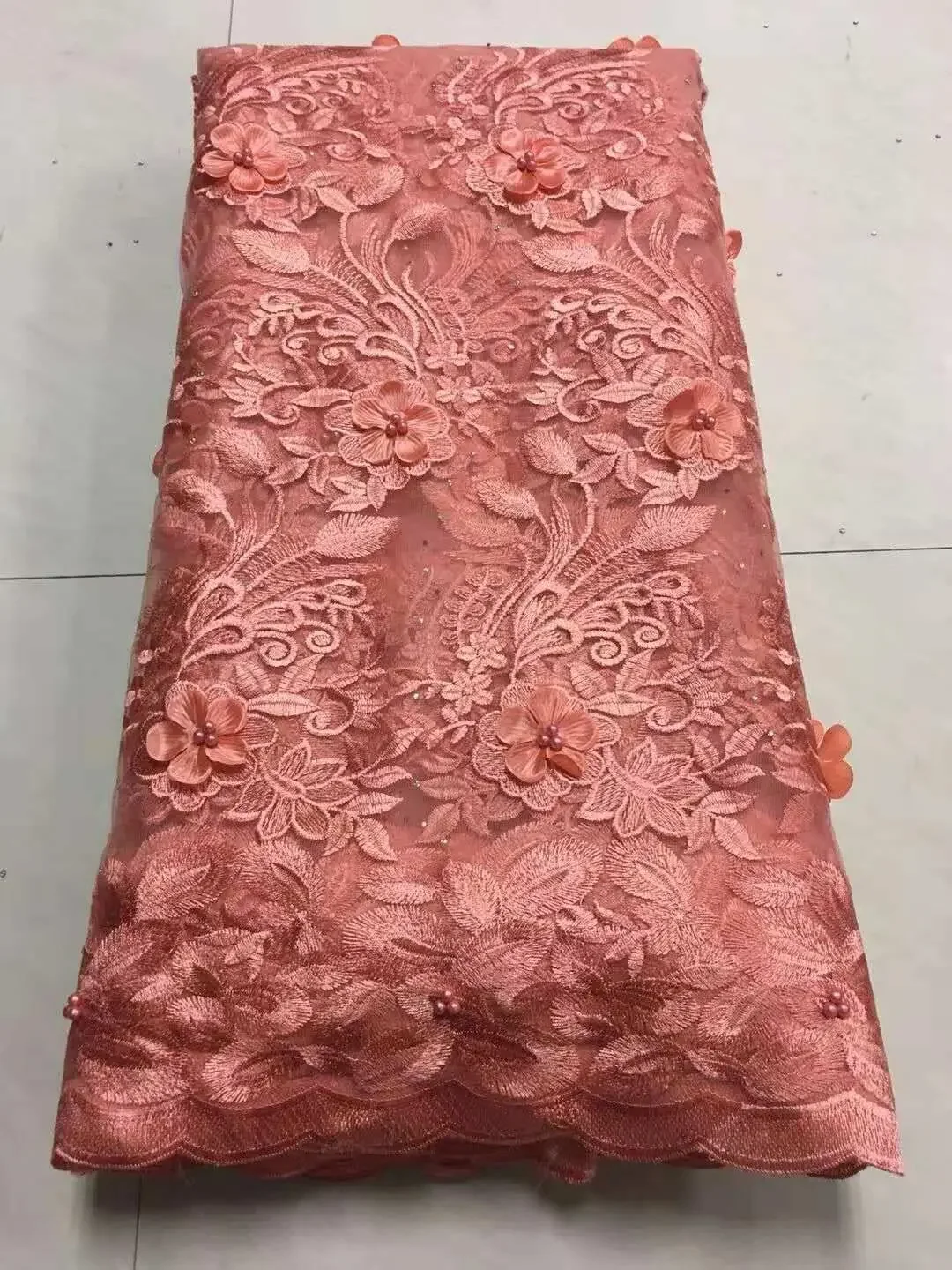 

2021 Latest French Nigerian Lace Fabrics High Quality Tulle African Laces Fabric Wedding African French Tulle Lace ALC-ZJ112