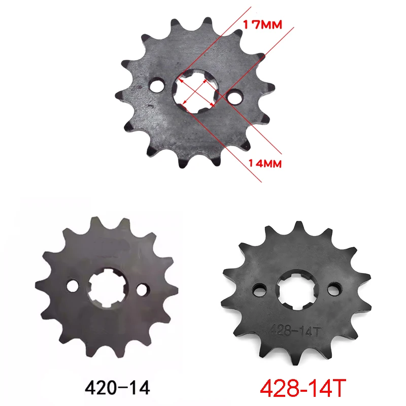 

Motorcycle Drive Gear for Honda Loncin Zongsheng Lifan Jialing Haojin C70 JH70 DY100 C100 C110 420/428 14T Engine Front Sprocket