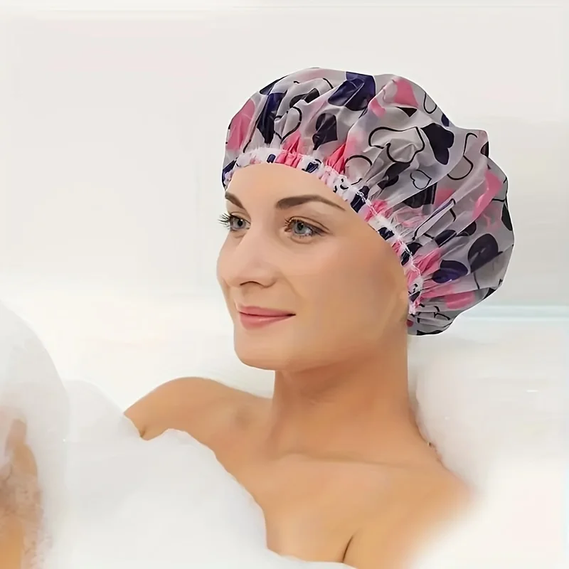 12pcs Waterproof Shower Caps - 100% Waterproof Thickened Single-Layer Head Cover for Women\'S Hair Protection