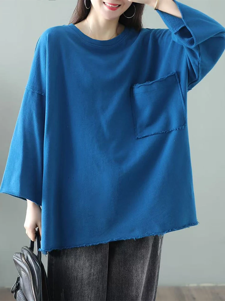 Amax LuluE 2026 Spring Fashion Loose Soild Tee Shirts Womens Korean Design Classic Tops Females Causal Oversized Elegant Clothes
