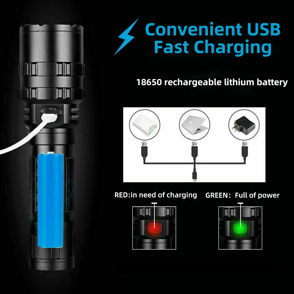 Tactical Flashlight High Lumens 5 Modes L2 LED Hunting Flashlight Torch with Gun Offset Mount Red/Green/White Exchange Glass