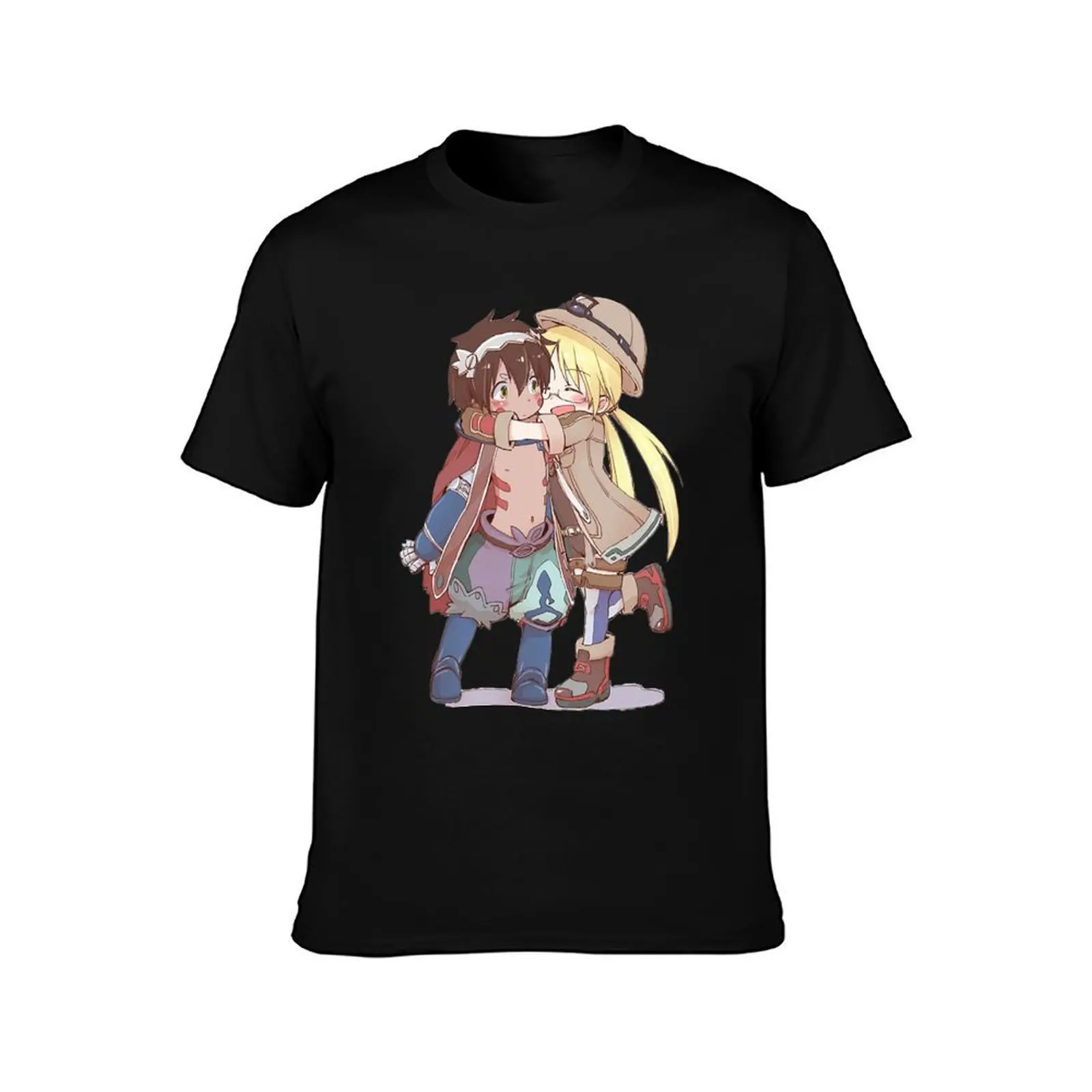 Good Girl Pit Strange Creatures Relics Reg And Riko Cute Fan T-Shirt Minimalist Plain Crew Neck T-Shirt