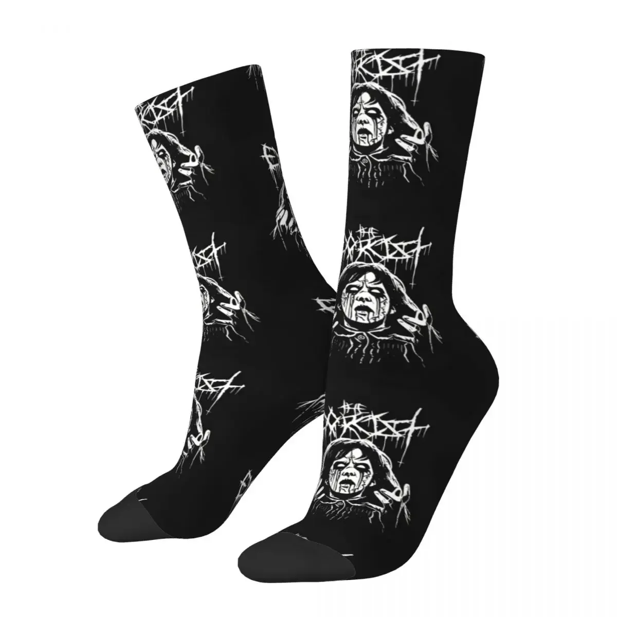 Retro Novelty Men's Socks The Exorcist Horror Film Unisex Novelty Seamless Printed Happy Crew Sock Gift