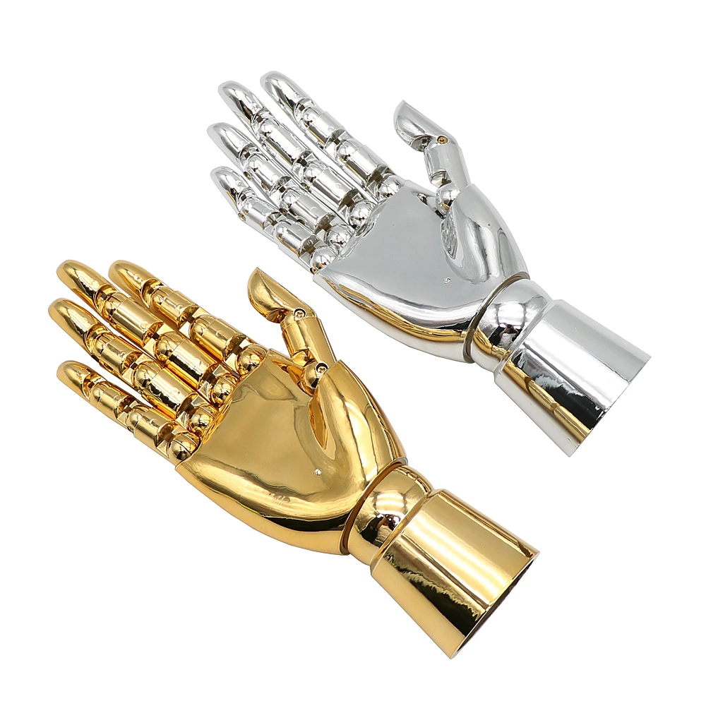 1PCS Right Hand Hand Mannequin Plastic Electroplated Model Clothing Shop Window Jewelry Display Women Gloves Jewelry Model Stand