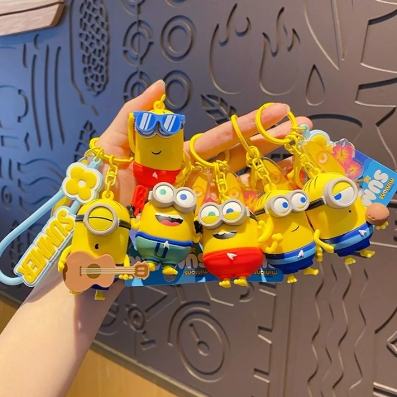 

Cute New Minions Keychain Cartoon Creative Exquisite Anime Doll Keychain Couple School Bag Pendant Accessories Birthday Gifts