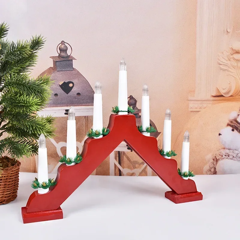 Christmas candle arch European bridge light battery box light candle light ornaments creative Christmas decoration