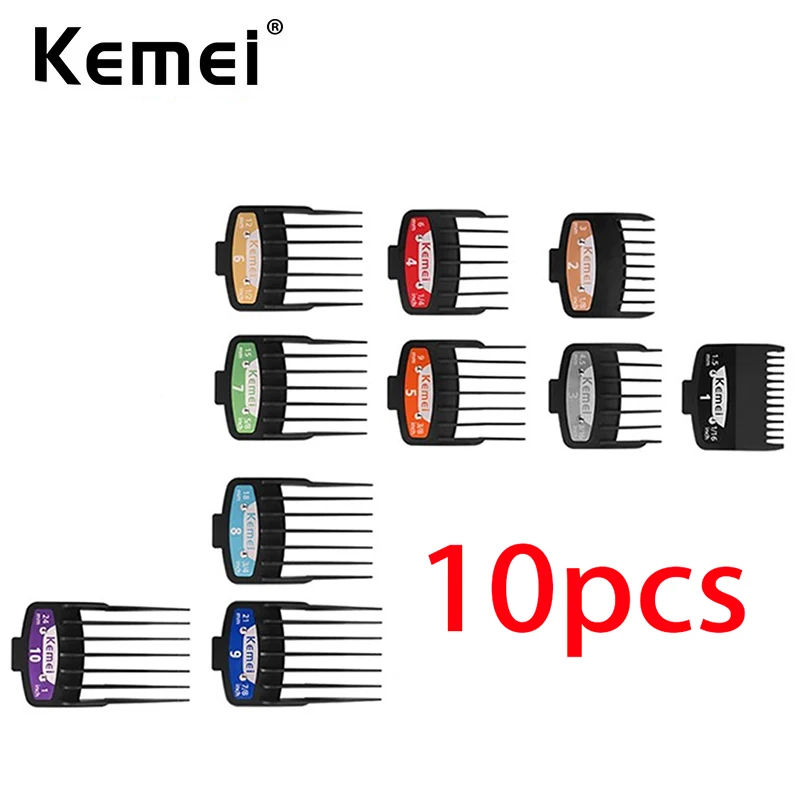 10pcs Barber Hair Clipper Limit Comb Guide Limit Comb Salon Cutting Guide Fits Kemei Wmark VGR Wahl Andis Babyliss Hair Trimmer