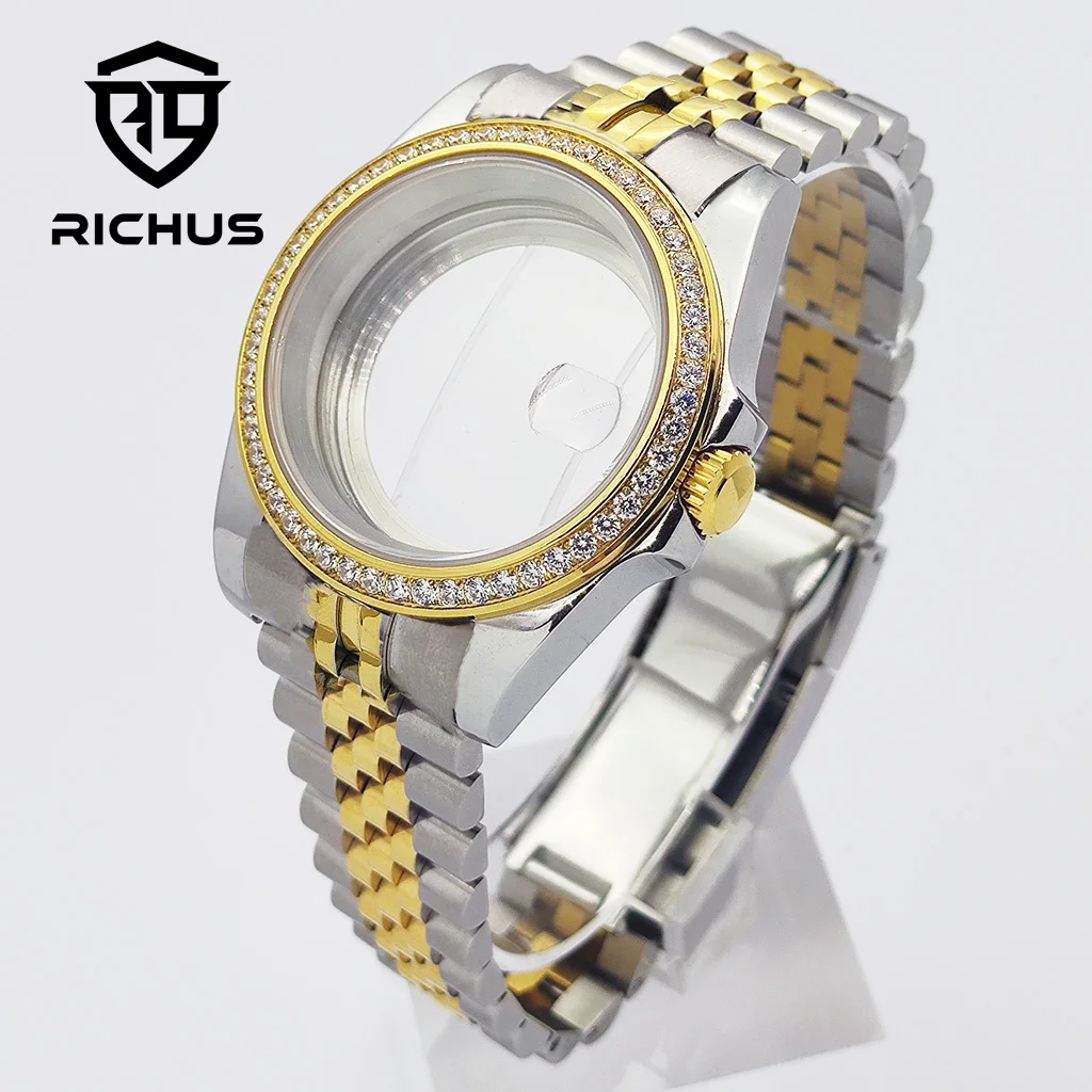RICHUS 36/39mm Watch Case With Strap Fit NH34 NH35 NH36 ETA2824 PT5000 Movement Watch Accessories